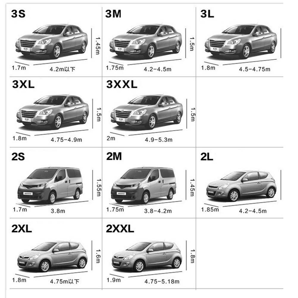 SUV/Sedan Full Car Covers 170 Silver Waterproof Outdoor Car Automobile Tarpaulin Dustproof Sun Snow Proof Protection UV Cover