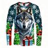 Fashion Wolf Graphic T Shirts Harajuku Animal 3D Printed Long Sleeve T Shirt For Men Clothes Spring And Autumn Unisex Streetwear