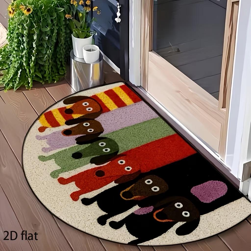 Tappetino da interno a semicerchio in stile americano: Assorbente, Resistente allo Sporco, Durevole, Facile da Pulire per Pavimenti di Bagno e Stanze