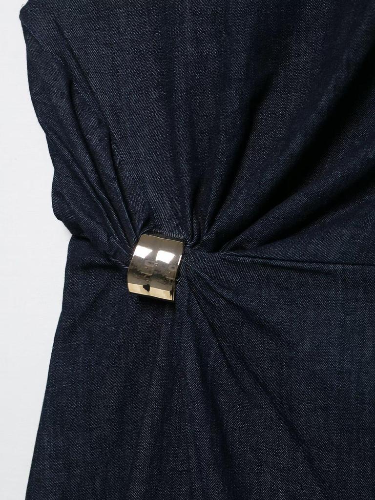 TAOP&ZA Elegant Round Neck Sleeveless Denim Dress with Waist Tie - Women's Spring/Summer Fashion