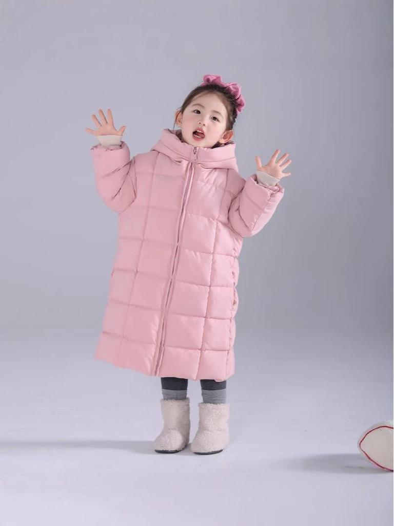 2025 New Thick Cotton-Padded Jacket: Over-Knee Coat for Kids, Unisex Autumn/Winter Outerwear