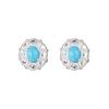 S925 Sterling Silver Turquoise Necklace & Earring Set in Designer Stackable Style