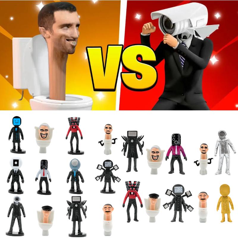 Mini Skibidi Toilet Man Figure Model Toy Battle Game Desk Decor Kids Figurine