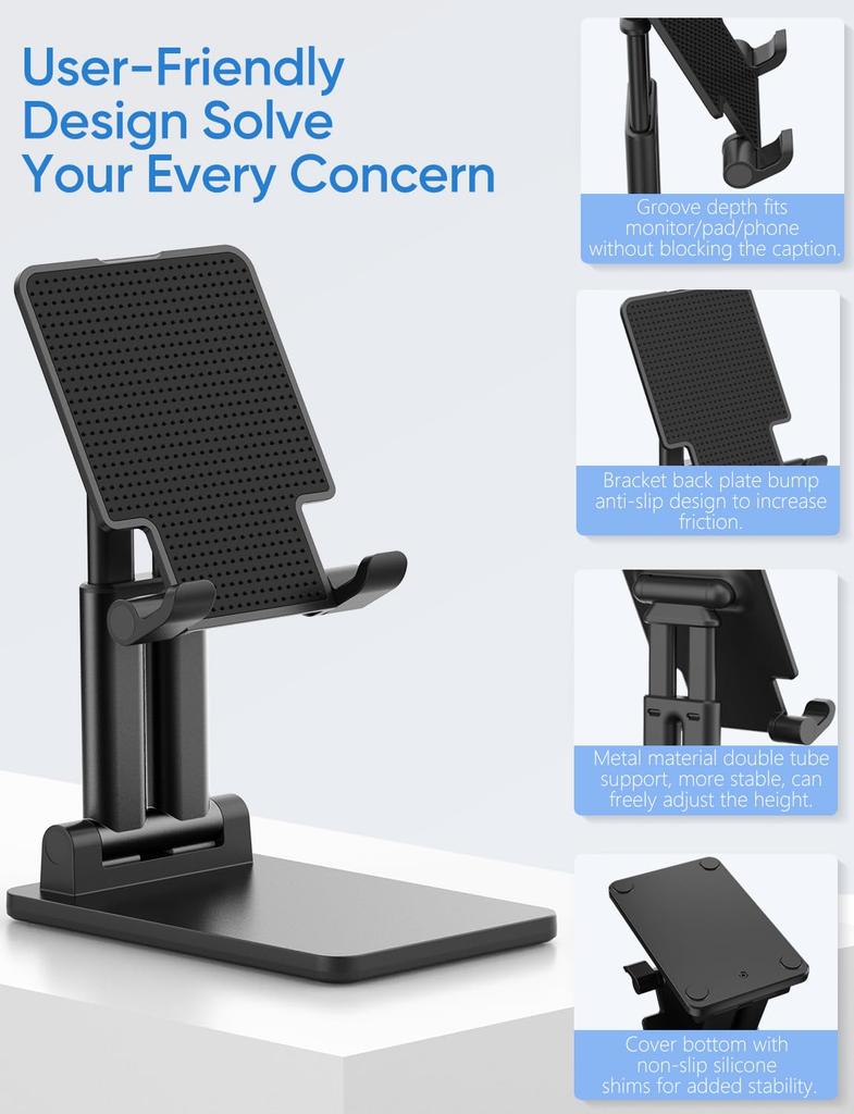 ARZOPA Portable Foldable Portrait or Landscape Height Ergonomic Aluminum Alloy Portable and Easy to Compatible with iPad iPad Game and Inch Tablet,