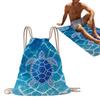 80*160cm Beach Towel Bag Absorbent Foldable Large Capacity Travel Towel Backpack For Outdoor Vacation Camping Park Picnic Cruise
