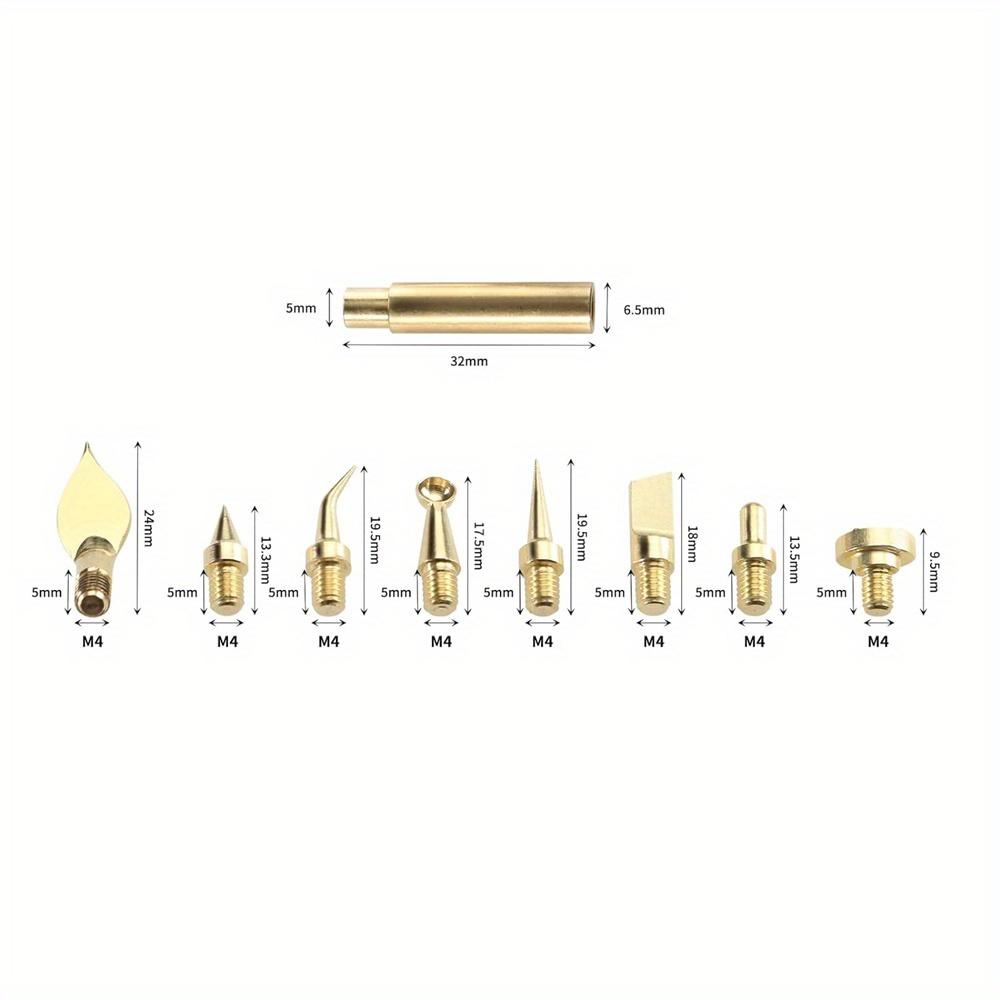 Prusa i3 MK3S+3D Printer Part Tool Kit Model Cleaning Scarper Modify Finishing: 8pcs Soldering Iron Tips + 1PC Connector Solder