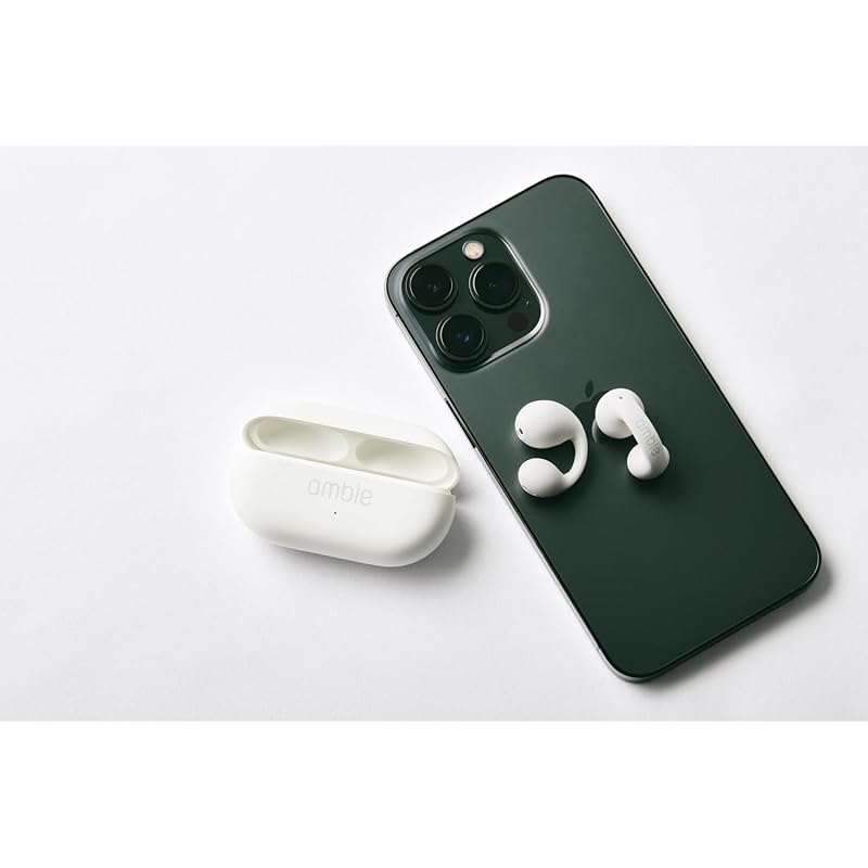 ambie sound earcuffs AM-TW02 (White × White) Amby 2nd generation Earphones for listening without covering your ears open year Completely wireless