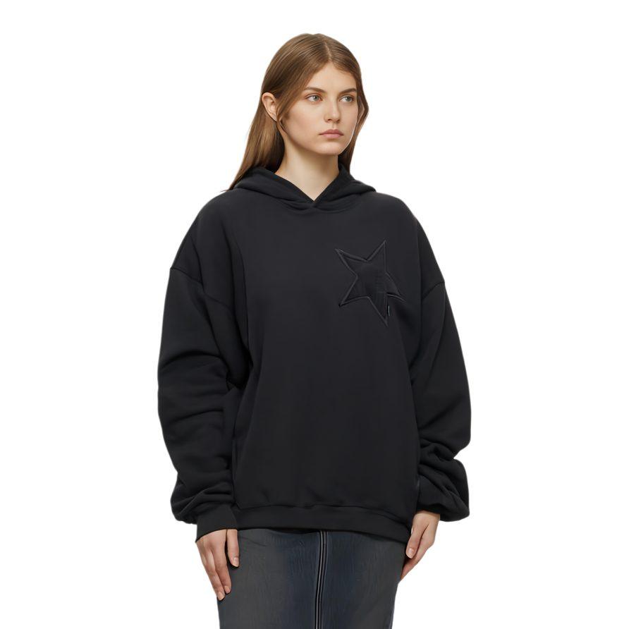 Converse Sweatshirts Women's Ink Black Hooded Moderate Regular 10023511-A02
