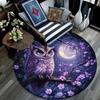 Night Owl Round Area Rug,Carpet Rug for Living Room Bedroom Sofa Playroom Decor,Non-slip Floor Mat
