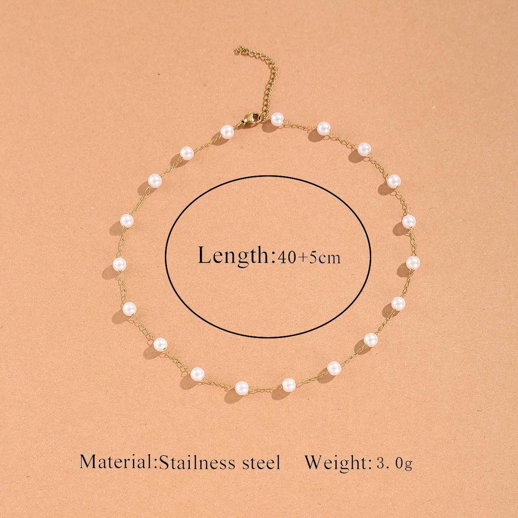 Retro Pearl Chain Necklace Set - Stackable, Versatile, and Fashionable Jewelry