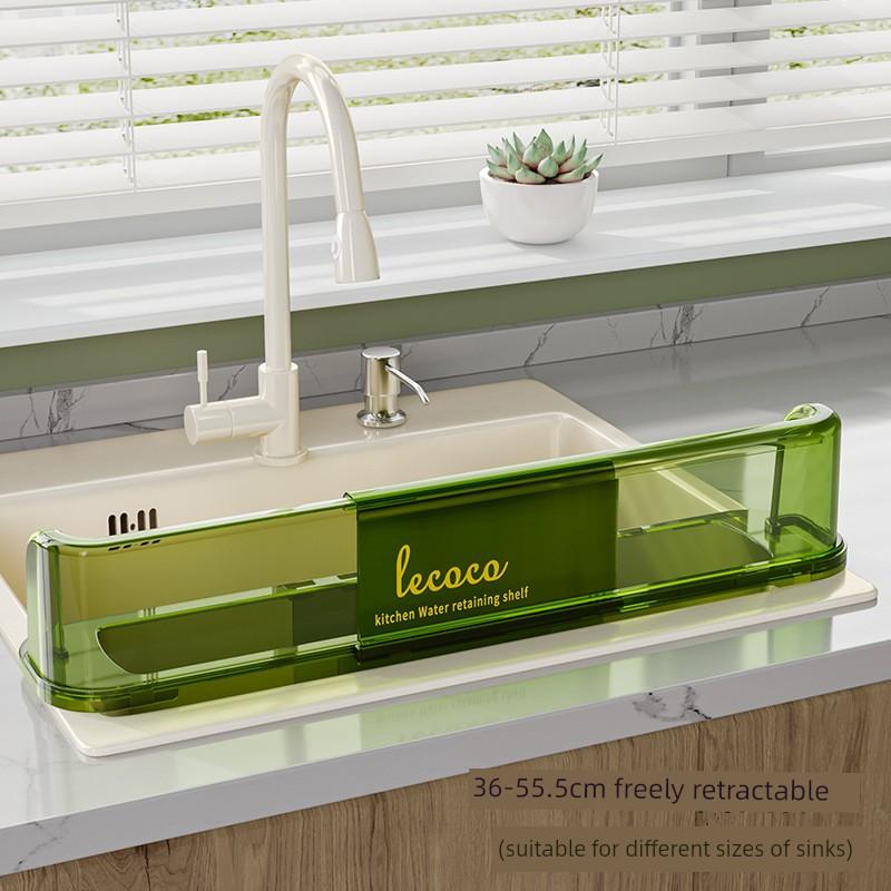 New Kitchen Sink Splash Guard Countertop Anti-Splash Water Barrier Sink Storage Drain Basket Rack Basket