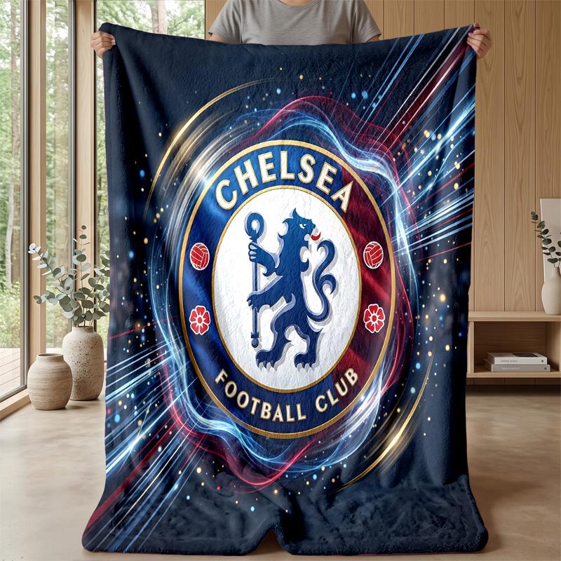 Chelsea FC Theme blanket Soft Flannel Blanket Plush Throw Blanket Cozy Sofa Bed Blanket for Home Decor