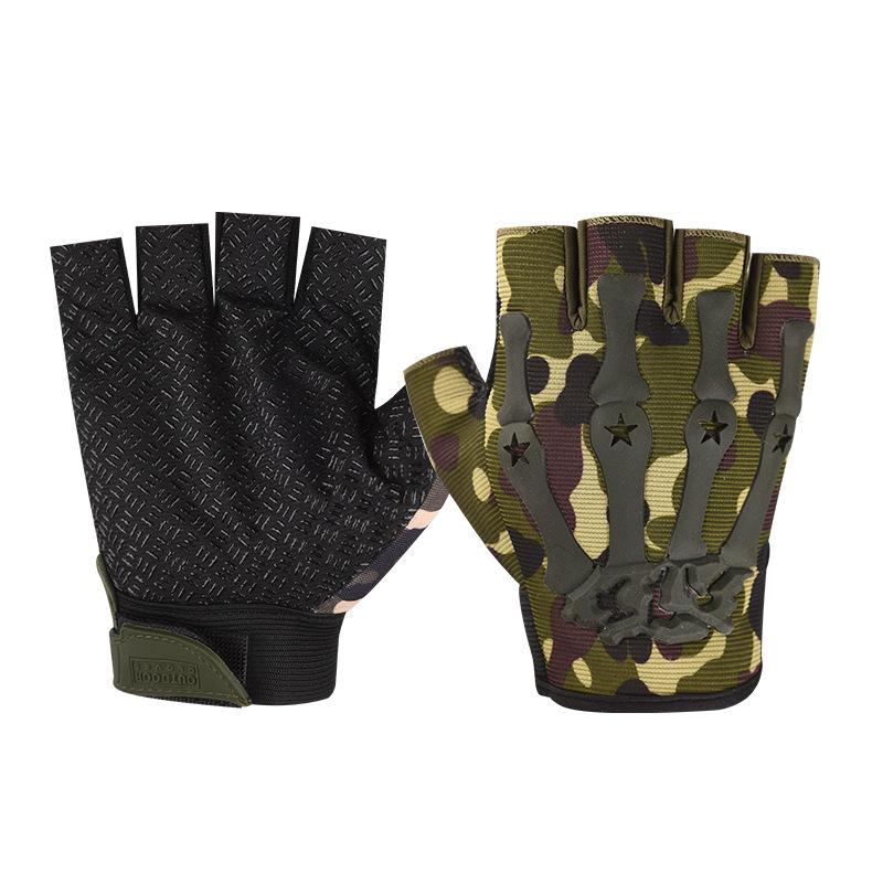 Tactical Half Finger Gloves Men's Outdoor Sports Cycling Training Anti Slip and Wear Resistant Protection Operations Military Fan Seal Special Forces