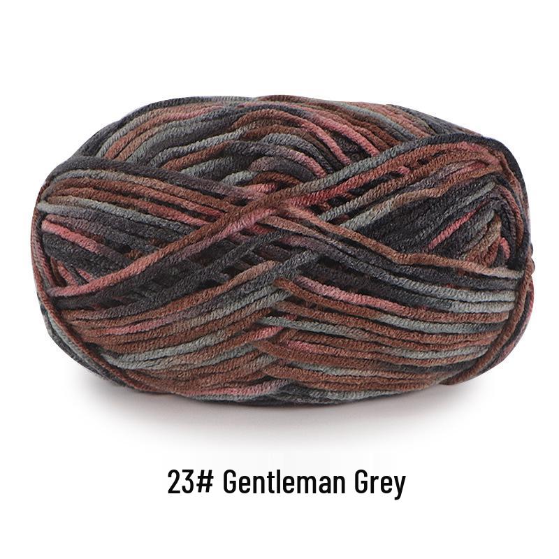 Aou Ou 5-Strand Variegated Milk Cotton Yarn Ball, Floral Medium-Thick, for Baby Scarves and Slippers.