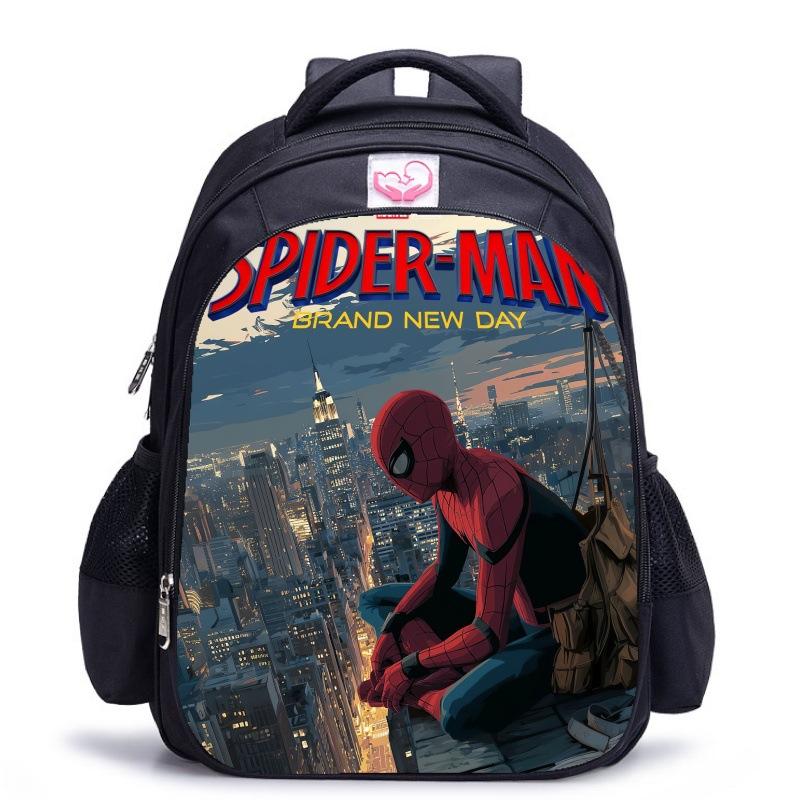 Children'S Shoulder Bag Web‑pattern Spider-Man Cartoon Printed School Bag