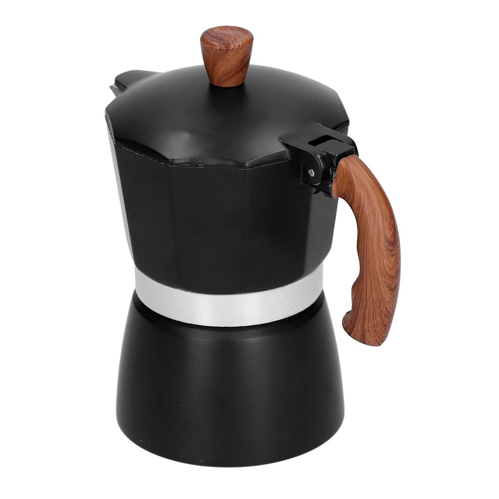 Aluminum Alloy Moka Pot Portable Coffee Pot with Heat Insulation Handle for Home Office