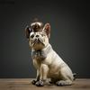 Krone Bulldogge Statue Simulierte Tierornamente Schreibtischdekoration Moderne Handwerkskunst Gentleman Welpen Skulptur Raum Ästhetische Dekoration