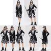 Alice In Wonderland Halloween Costume For Women With Satin Hat And Magic Accessories