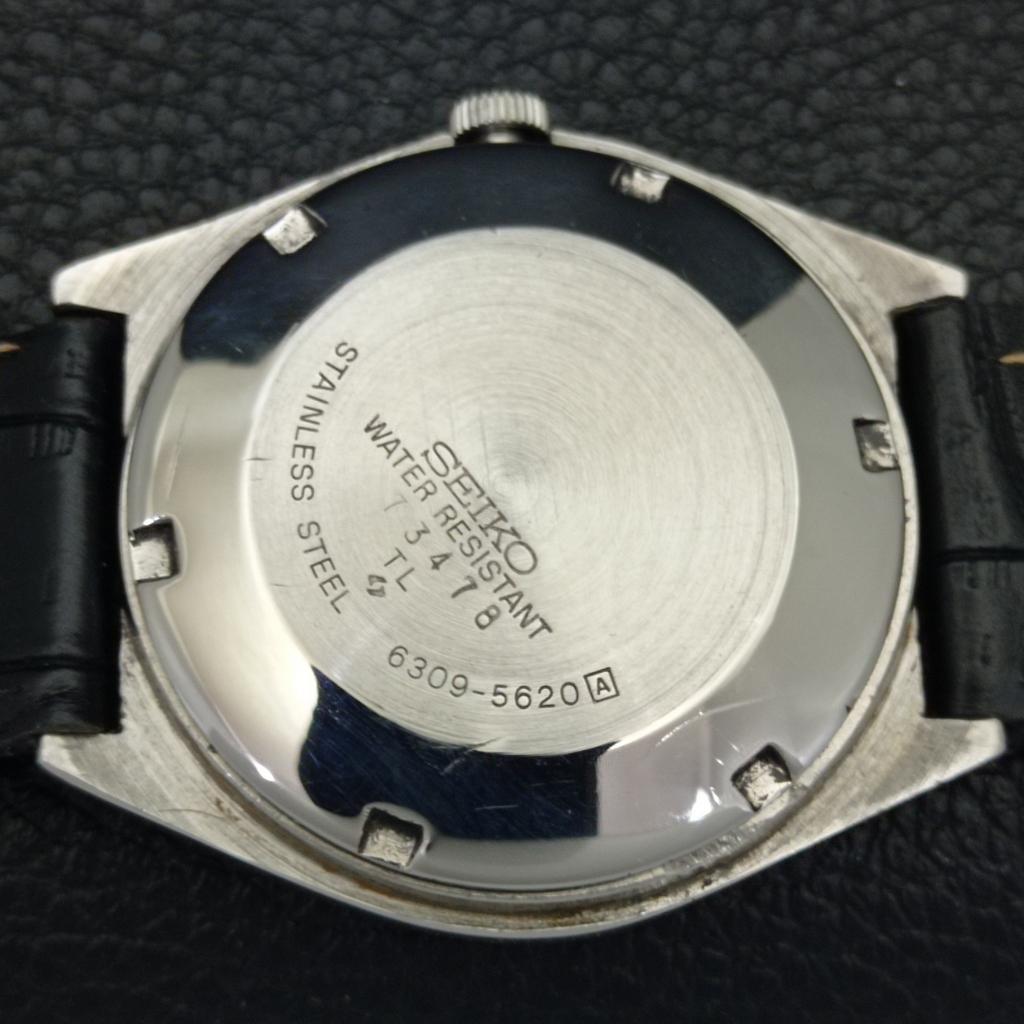 AUTOMATIC VINTAGE SEIKO 5 JAPAN 6309A MENS ARABIC WHITE DIAL WATCH a701221-5 R206a-a701221