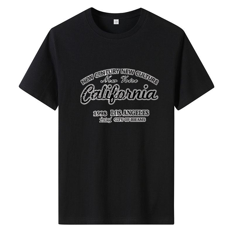 Short-sleeved T-shirt Men And Women Couples Summer Loose Cotton Body Shirt Round Neck Letters Simple Loose Tops