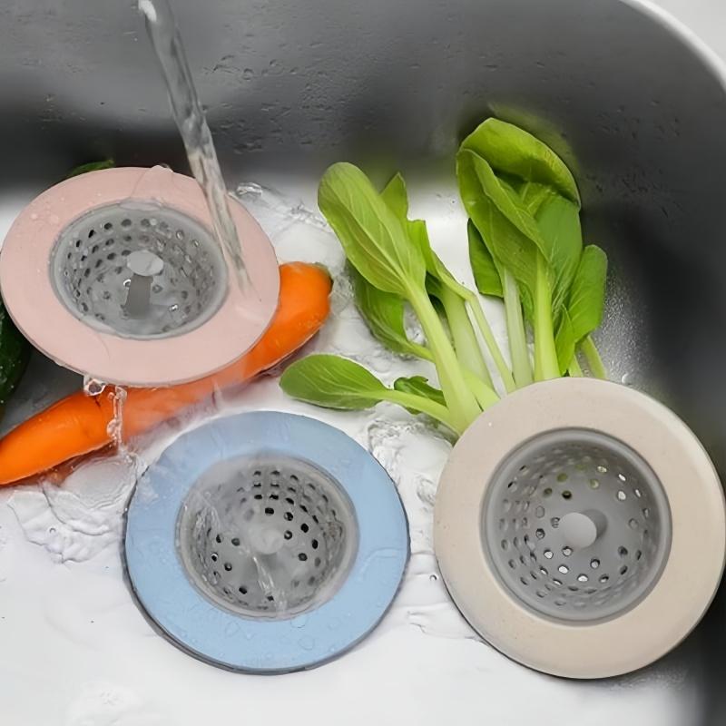 4pcs Silicone Sink Plug Filter, Kitchen Sink Drainage Network, Press Floor Drain Anti Clogging Filter