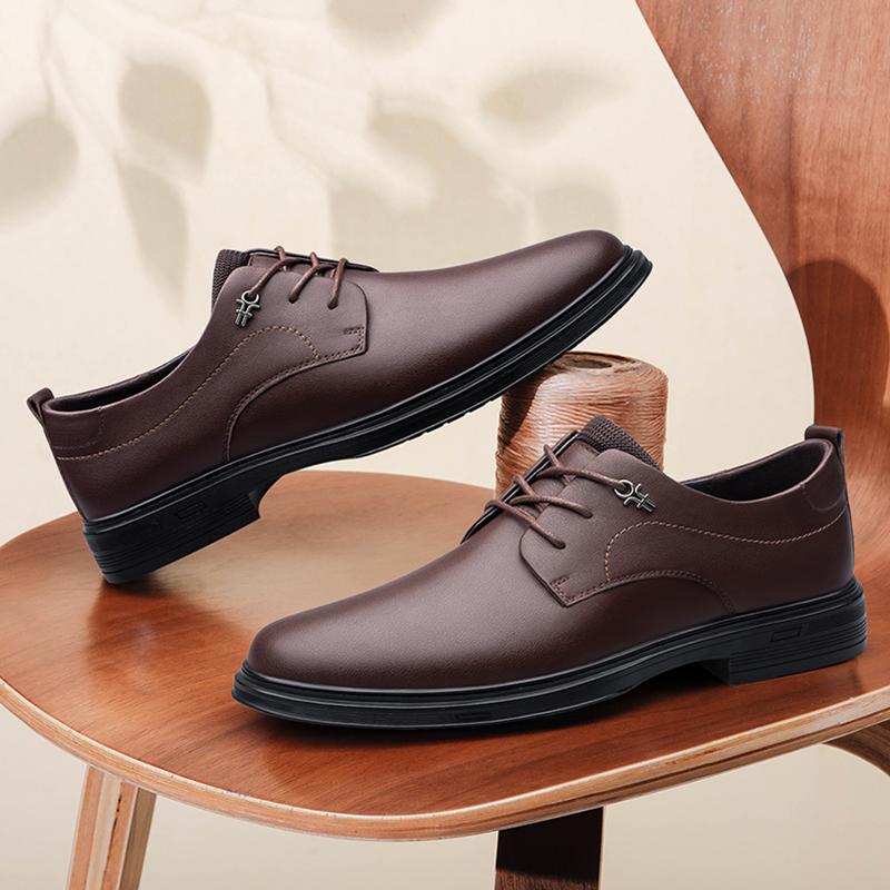 Genuine Leather Casual Shoes New Trend Men's Oxford Shoes Outdoor Non-Slip Man Formal Dress Footwear Leisure Walk Business Flats