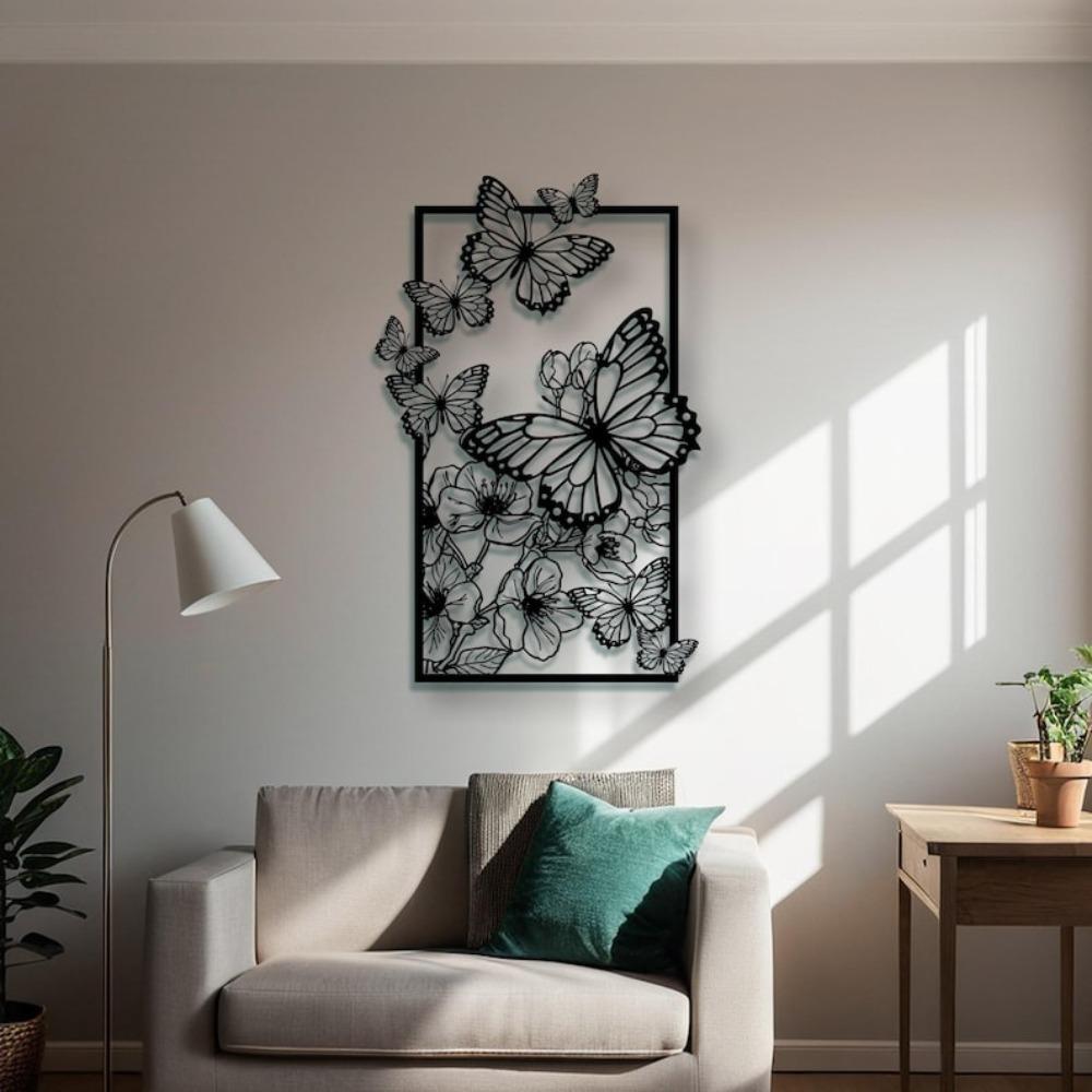 Metal Butterfly Wall Art, Iron Animal Decor, Romantic Home Ornament, Housewarming Gift