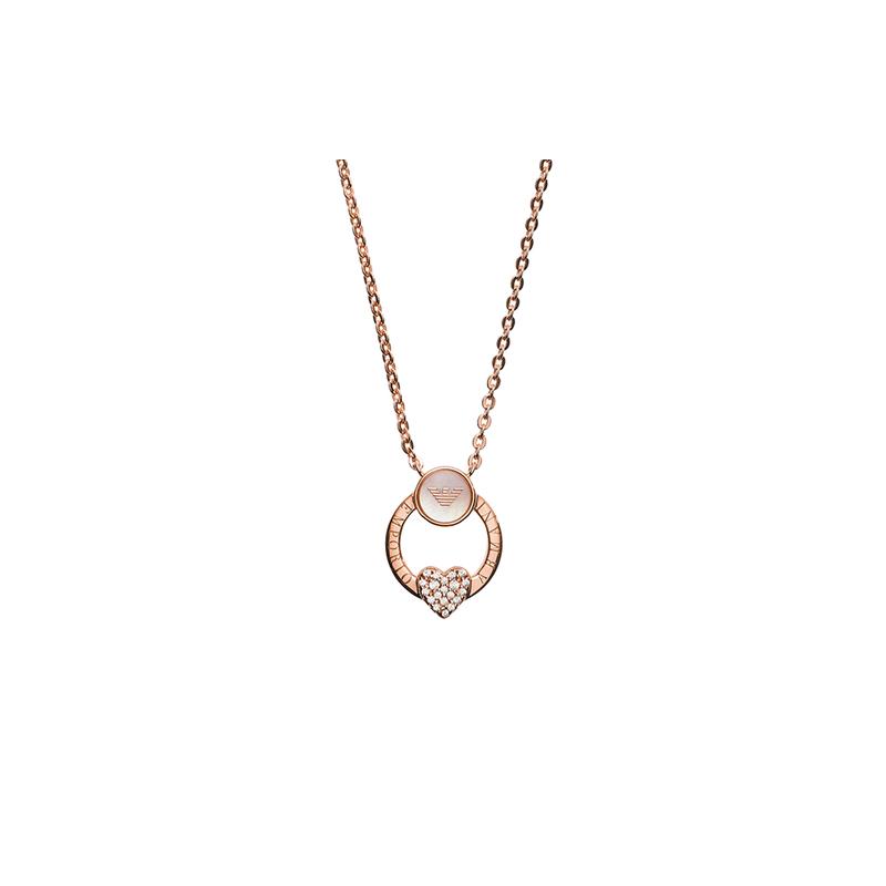 Emporio Armani  heart-shaped diamond silver necklace women s rose gold Rose gold F original bag серебряный