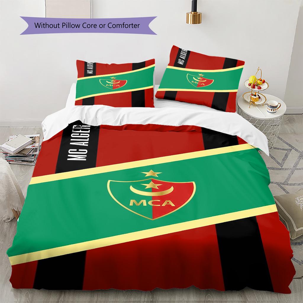 Mouloudia Club Alger MCA Pattern Bedding Set Quilt Cover Pillowcase Home Decor Gift (1 * duvet cover + 2 * pillowcase, without cor