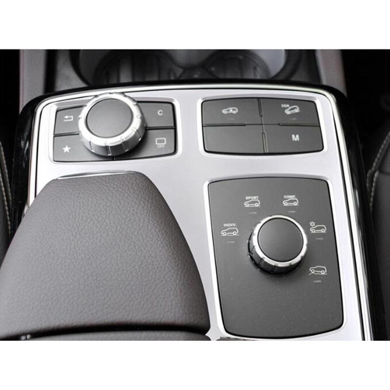 Para Mercedes-Benz Clase ML GL W166 X166 12-16 Plateado Cromado Panel de Recorte de Perilla Multimedia Central del Coche Panel Multimedia Interior