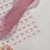 Shiny Red Bowknot Bow Tie Silk Ribbon Butterfly 5D Nail Art Sticker Pearl Rhinestones Self Adhesive Decoration Manicure Decal