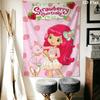 Erdbeer-Shortcake Wandbehang Bedruckter Stoffdecke Dekorative Wandteppiche für Schlafzimmer Wohnzimmer Heimdekoration