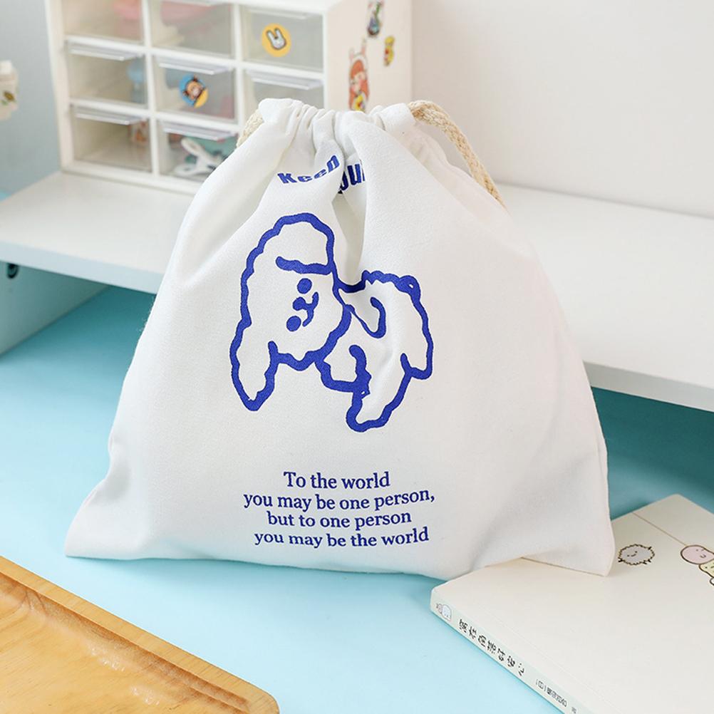 Healing Cloud Tote Canvas Bag Dog Drawstring Bag Soft Durable Portable Canvas Storage Bag for Girls 595₽