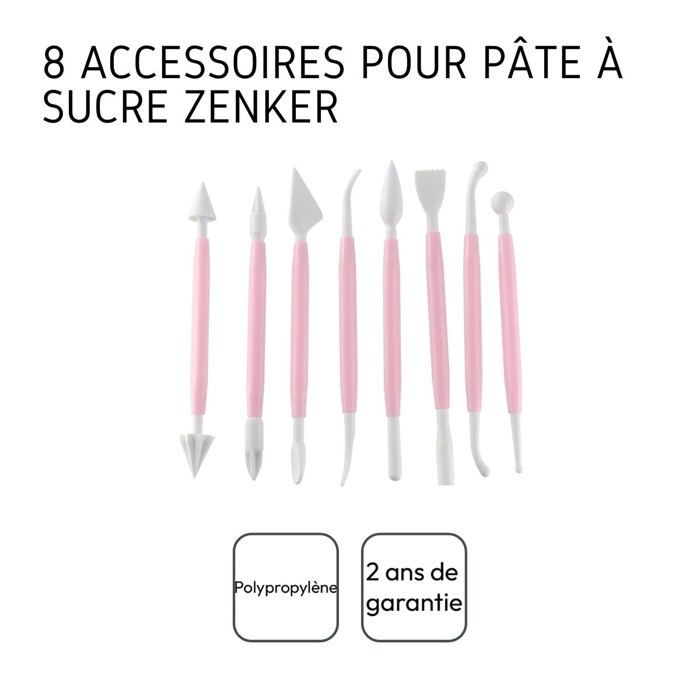 Set d'outils de modelage - Zenker - Candy - 8 outils double embout - Pâte à sucre - Pâte d'amande