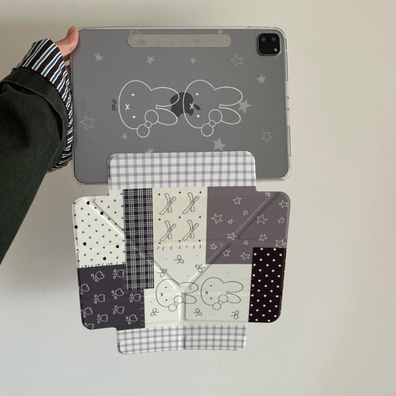 Miffy Rabbit Bow Design IPad Case 10th Gen Mini Air Pro With Stand Anti-Drop PC Shell Sleep Wake Support