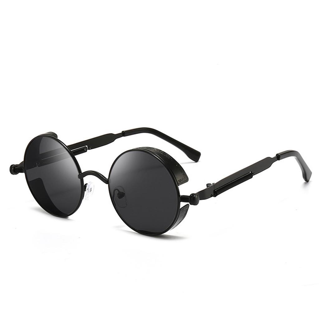 Retro Punk Sunglasses Round Reflective Glasses for Men Women Vintage Style UV Protection