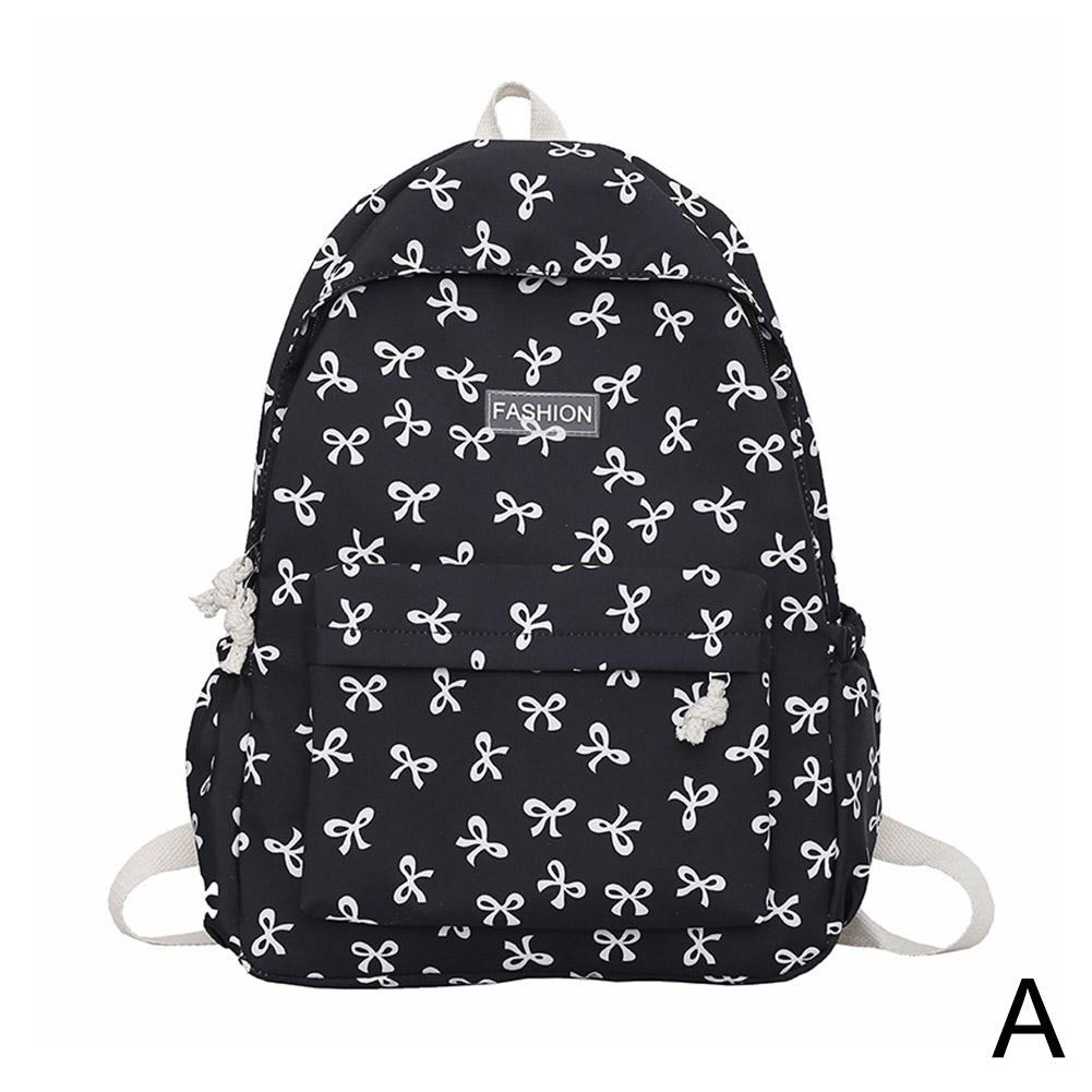 

Нейлоновый студенческий школьный рюкзак Милые школьные сумки для девочек Рюкзак Повседневный дорожный рюкзак для книг Подростковый рюкзак Y0D5 Black-One size