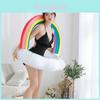 New Inflatable Rainbow Cloud Swimming Ring Adult Extra Large Rainbow Cloud Ride-on Floating Island