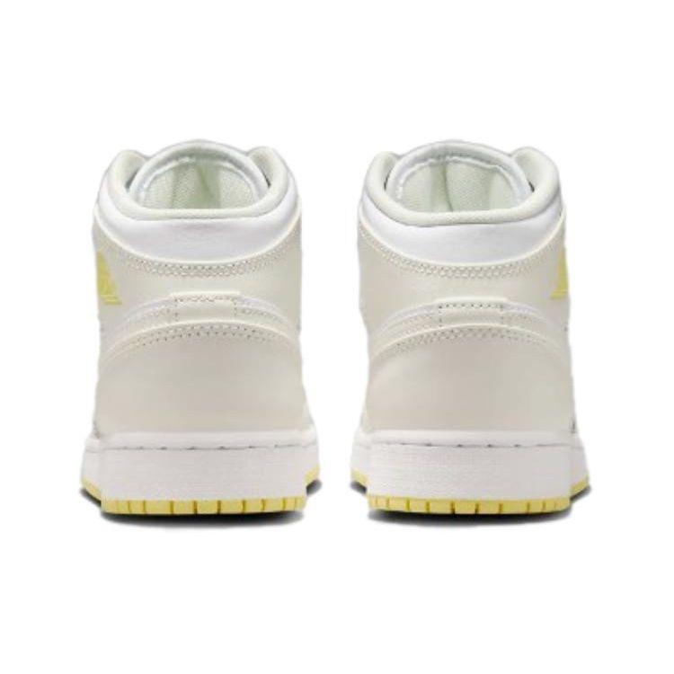 Air Jordan 1 Mid GS Sail Light Laser Orange Kids Sneakers Cream White FD8780-181