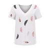 Women's Summer Casual T-shirt Printed V-neck Short-sleeved T-shirt Top