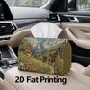 1pc, 2D Flat Printing, Tissue Box with Pastoral Scenery Patterns, Suitable for Bathrooms, Living Rooms, Bedrooms, Dressing Tables, Coffee Tables, And