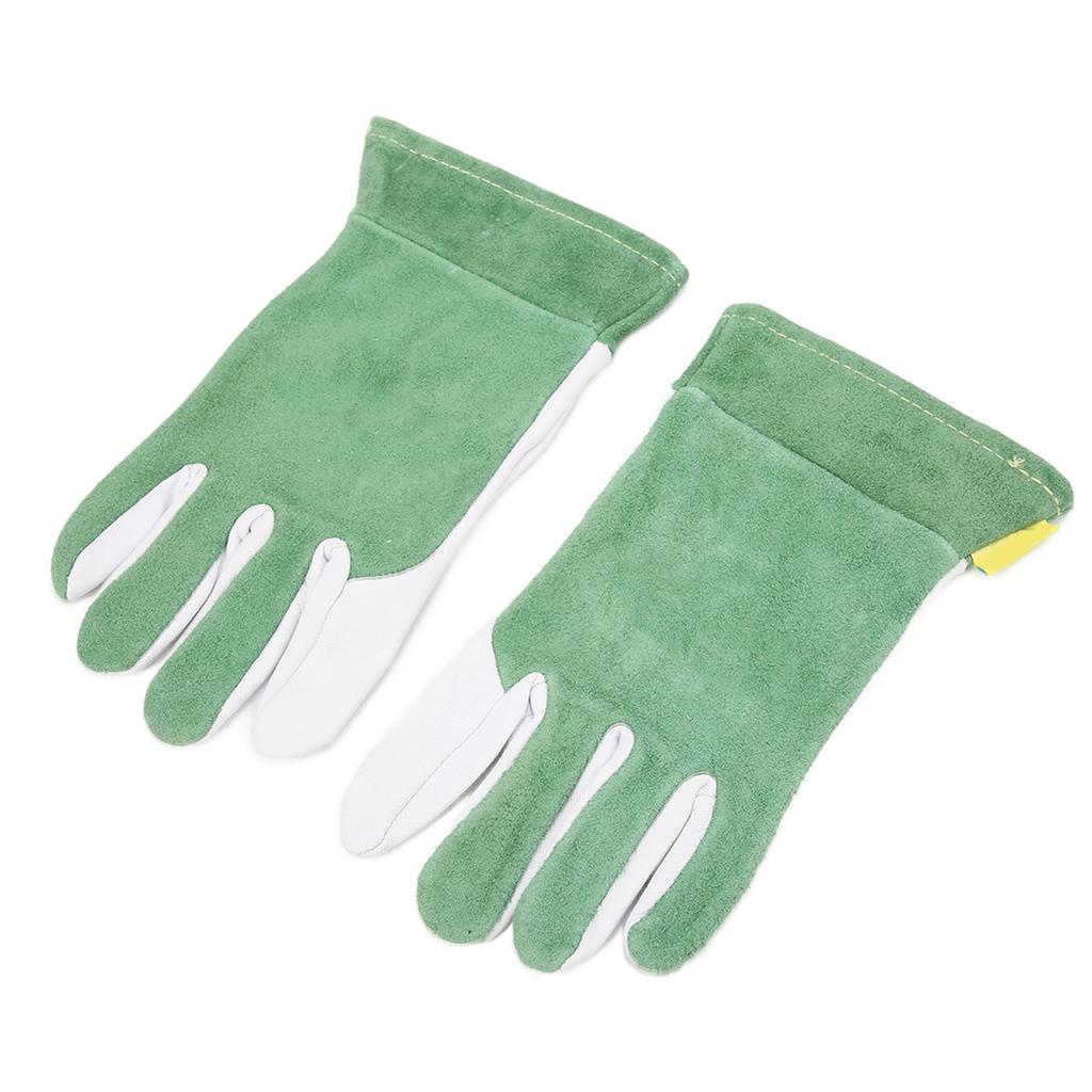 Pair Goatskin Leather TIG Oxyfluoride Welding Gloves Thermal Insulation Fireproof Soft Wear Resistant