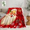 Santa Claus Funny Cute Gold Christmas Decorative Throw Blanket - Soft Lightweight Fuzzy Plush Fleece Blanket and Throws for Xmas