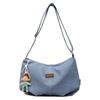 Simple Denim Tote Bag With Large Size And Zipper Closure For Daily Outfit Accents