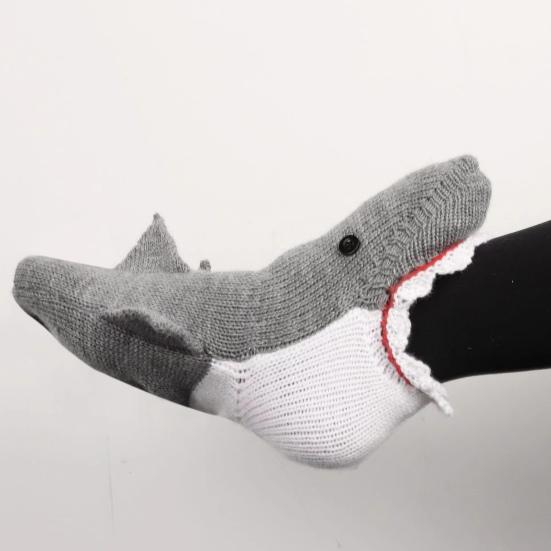 Knit Animal Socks Funny Crocodile Socks Warm Winter Floor Socks Unisex Cute Shark Fish Socks Gift for Xmas Valentine's Day Mother's Day