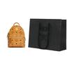 MCM Stark Classic Double-Sided Studded Coated Canvas And Leather Trim Backpack Mini Unisex backpack Brown Cognac MMKAAVE13CO001
