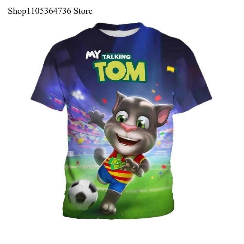 2026 Mein Talking Tom Kinder 3D-gedrucktes kurzärmeliges T-Shirt, Modekleidung für Jungen, Tägliches lässiges bequemes Oberteil