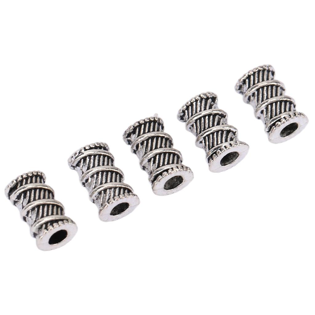 50pcs Viking Beard Beads Tubular Thread DIY Making Moderate Size Alloy Material Comfortable Edges Hair Beads