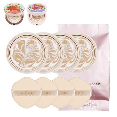 Age to Wenness Essence Cover Pact Edizione Flora Ricarica 4 pz, Flora No. 21, 4 pezzi.