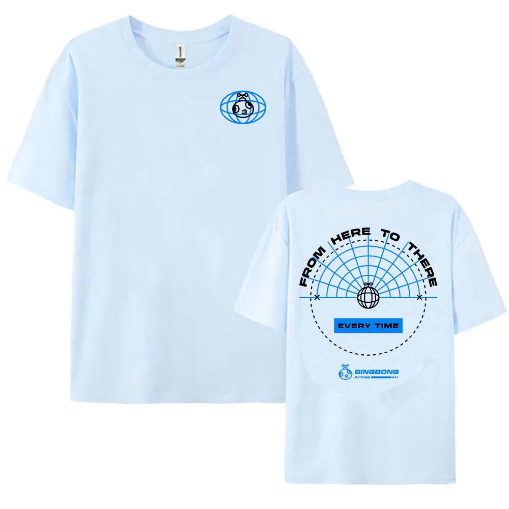 Bingbong Airlines Peak Game Print T-shirt Unisex Streetwear Loose Short Sleeve Cotton T Shirt Casual Clothing